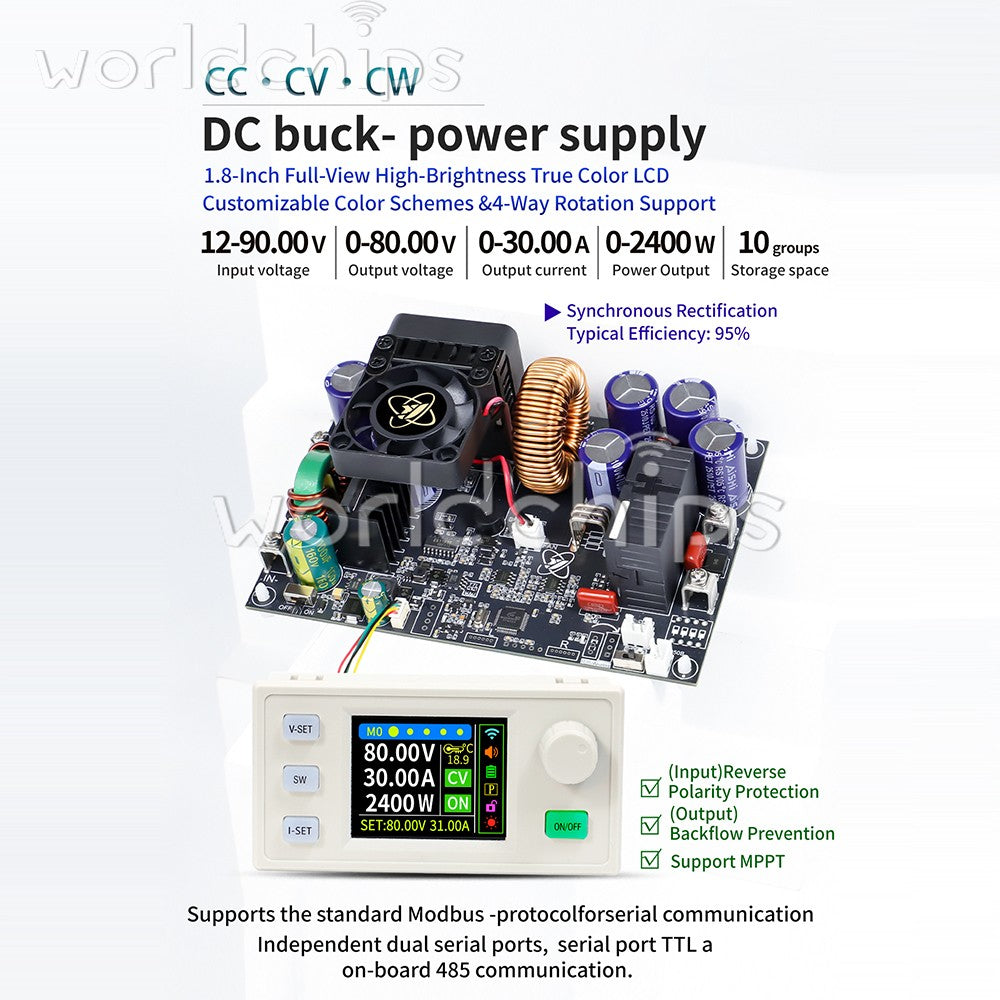 XY8030S XY12530S CNC DC Adjustable Step-Down Power Supply Module 2400W 3070W 30A