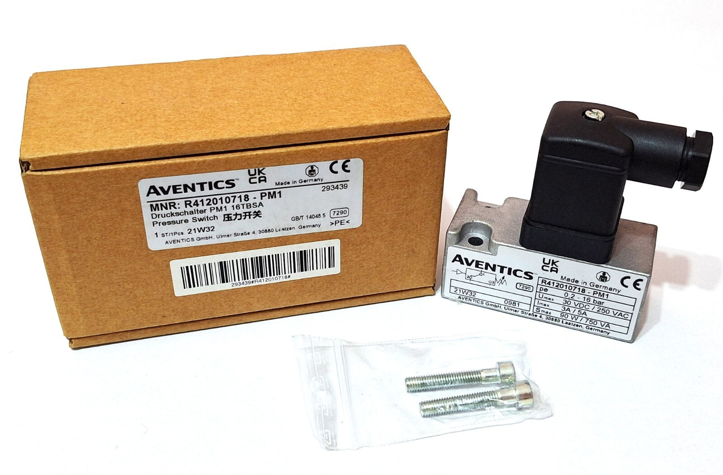 Aventics R412010718 Pneumatic Pressure Switch, 0.2-16 bar Fast delivery
