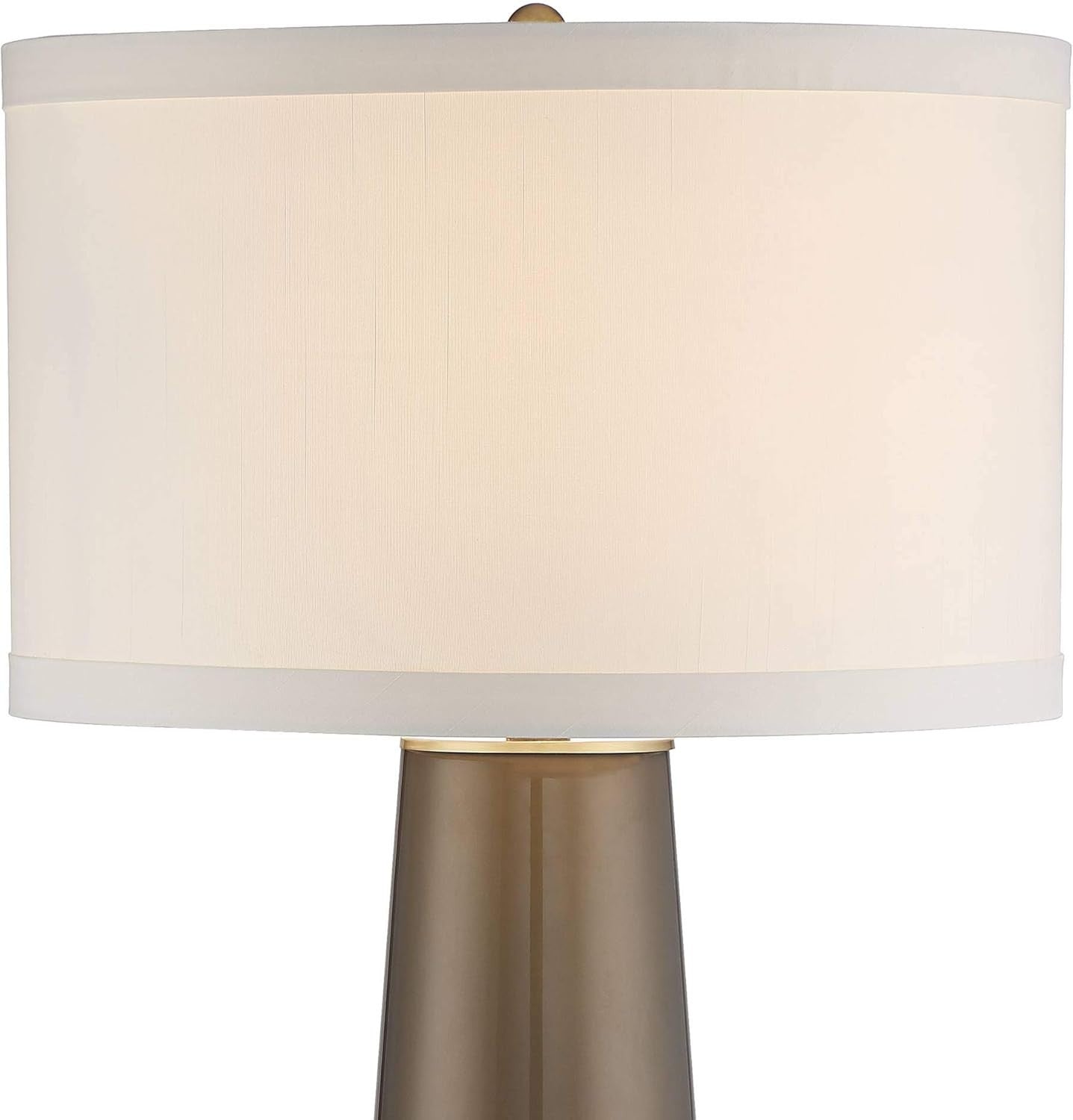 Karen 36" Modern Table Lamp, Dark Gold Glass, Off White Shade