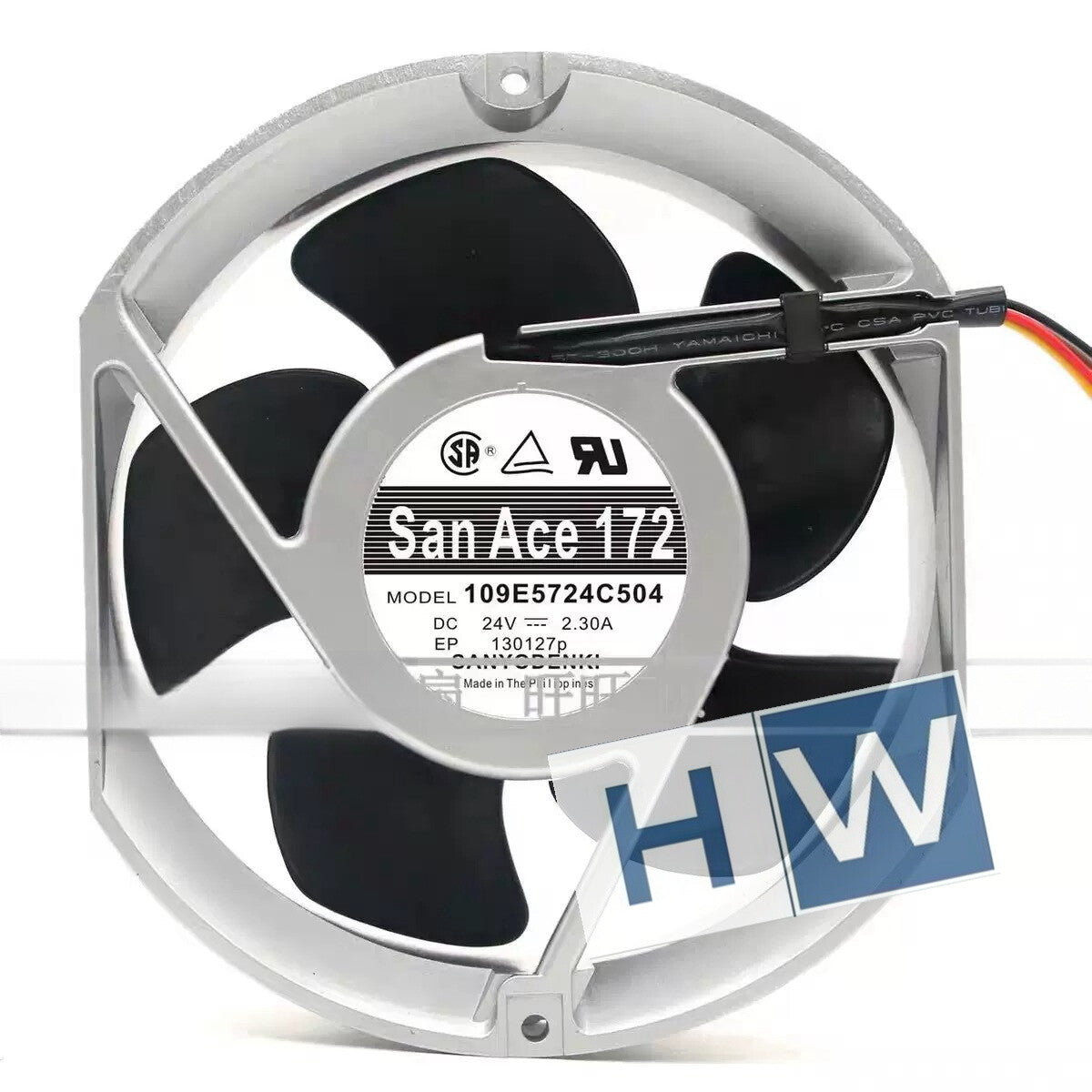 Sanyo 109E5724C504 2.30A 24V 17251 3-wire Aluminum Framed Dissipation Fan 17CM