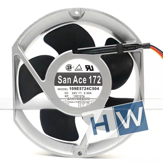 Sanyo 109E5724C504 2.30A 24V 17251 3-wire Aluminum Framed Dissipation Fan 17CM