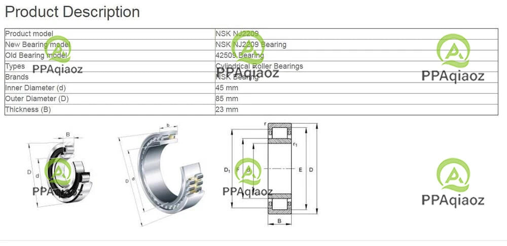1PC NSK NJ2209 EW Cylindrical Roller Bearings 45x85x23mm #P