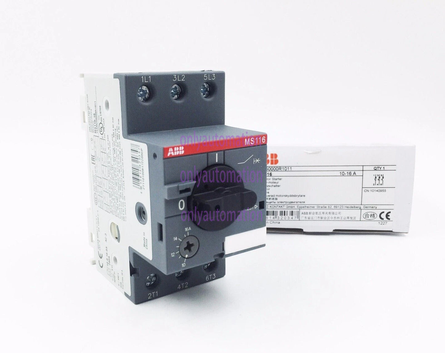 ABB MS116-1.6 Manual Motor Starter 1.0-1.6A 1SAM250000R1006  1x #P