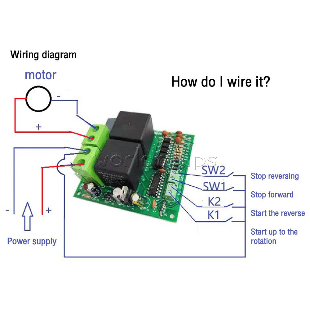 DC12V 24V Relay Control Board DC Motor Forward and Reverse Controller 80A