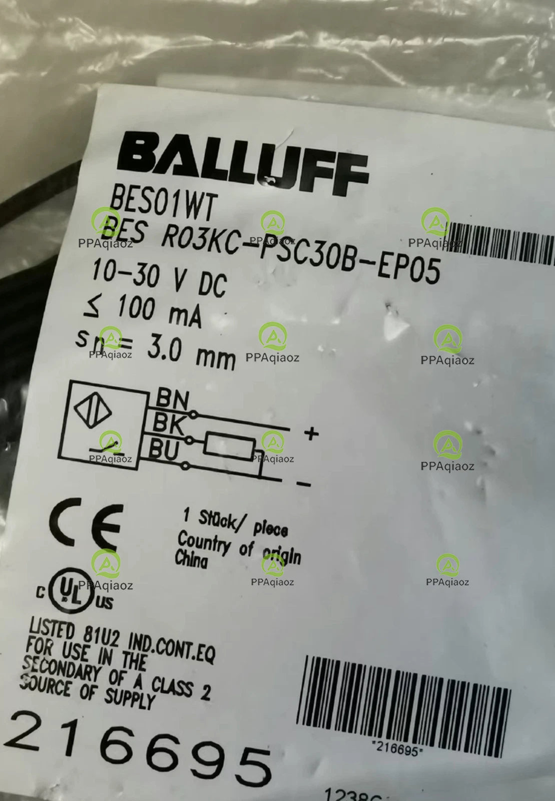 1Pcs    BALLUFF BES R03KC-PSC30B-EP05（BES01WT）sensor Free transport