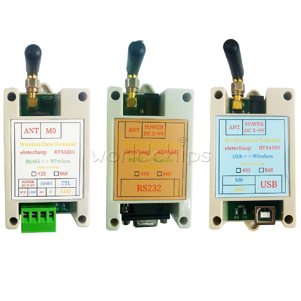 RS485 RS232 Wireless Transceiver 433M 868M Serial Data Transmission Module