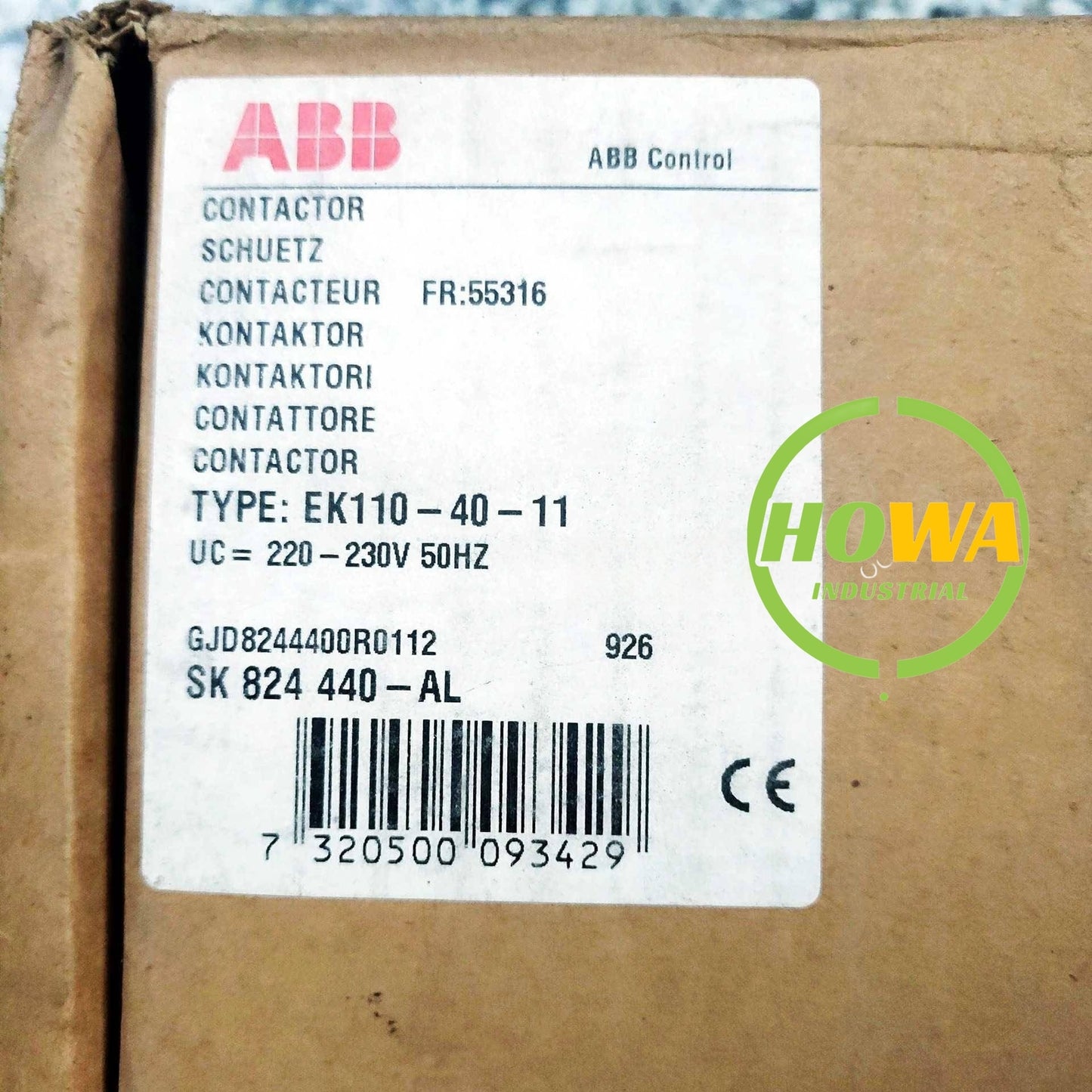 1/piece  ABB AC contactor EK110 EK110-40-11 220-230VAC