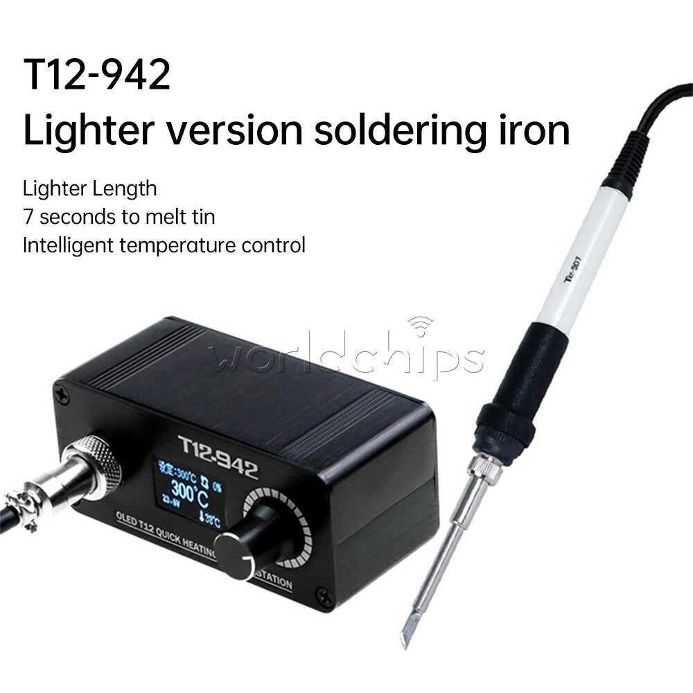 DC12-24V 75W T12-942 Soldering Iron Digital Adjustable Temp Solder Station OLED