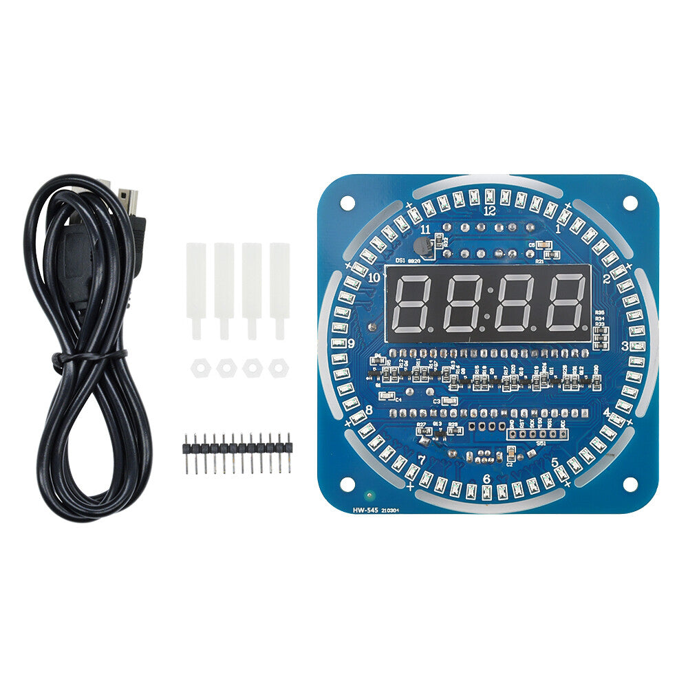 DS1302 Electronic Clock 51 MCU Learning Board Rotating LED Clock Kit /Assembled