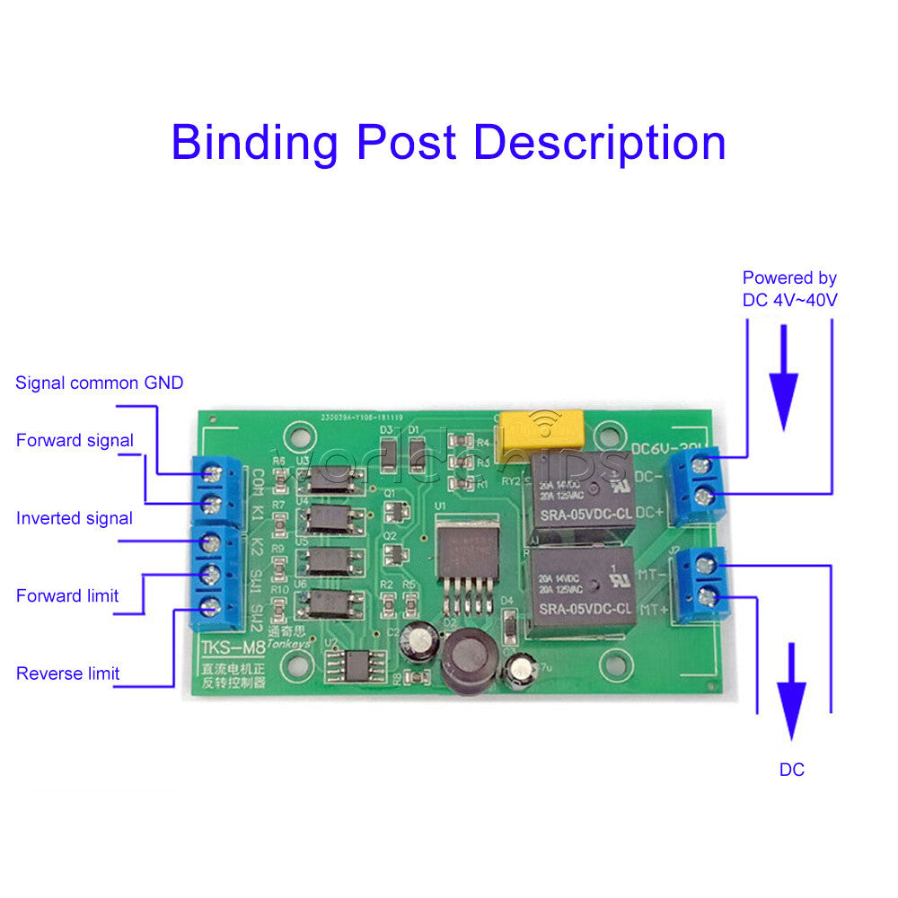 DC Motor Controller Forward Reverse 20A High Current Control Module 5V/12V/24V