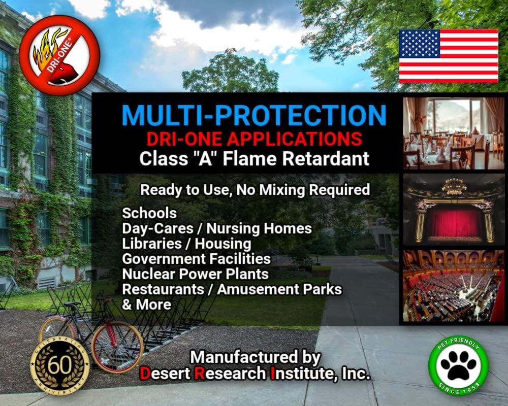Fire Retardant Spray, Class A - Eco Safe for Fabric & Wood, NFPA 701 & ASTM E84