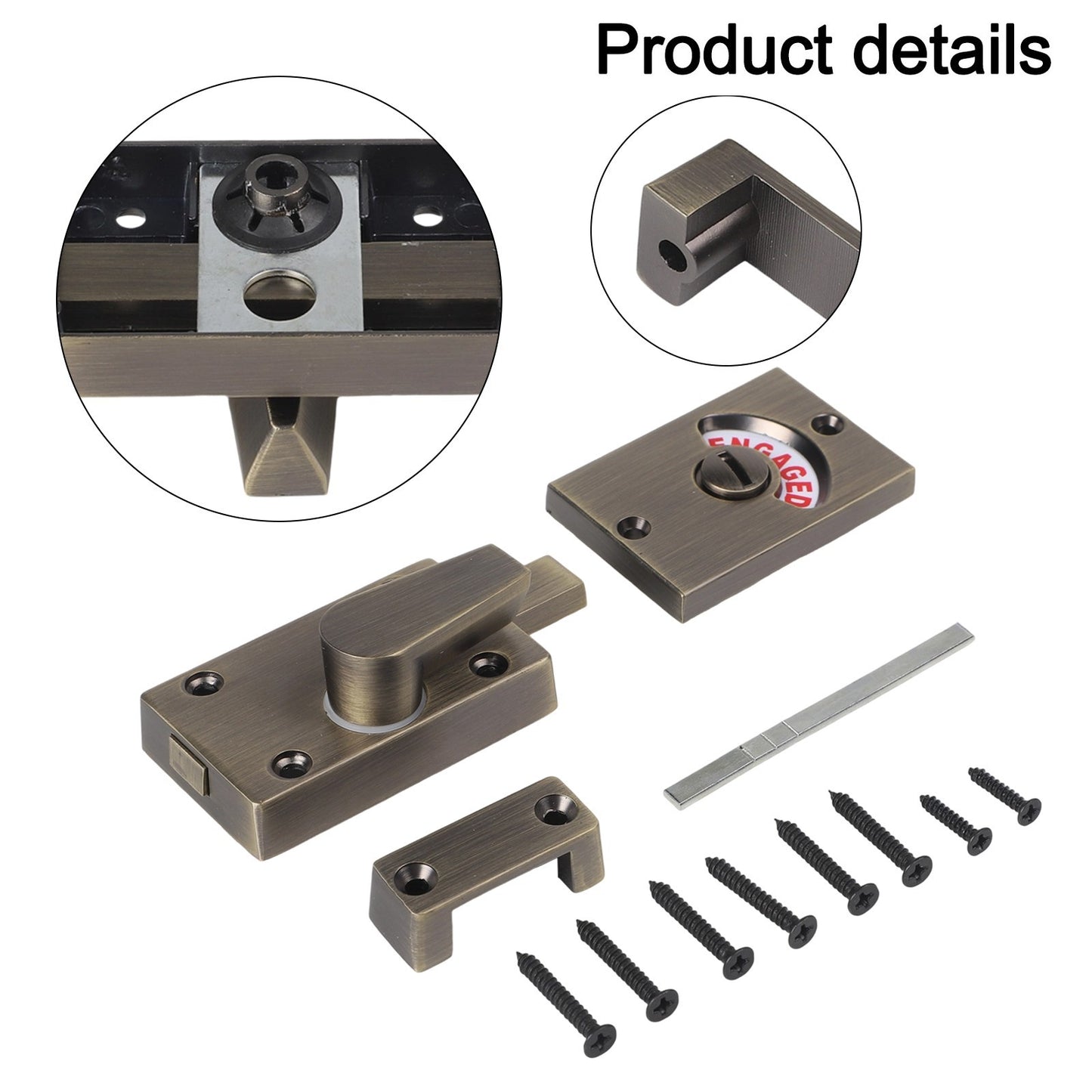 Premium Bronze Indicator Bolt for Bathroom Privacy WC Toilet Door Lock