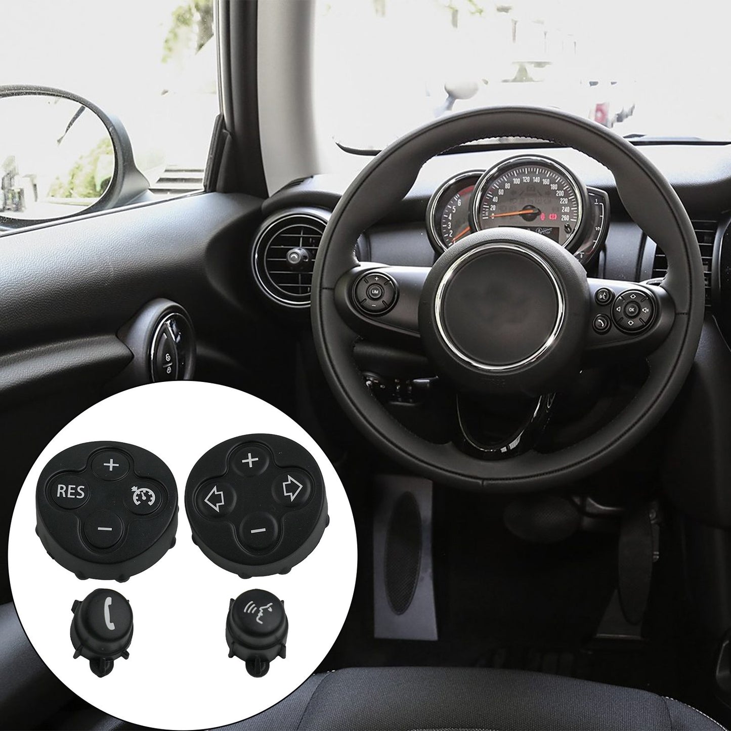 Cruise Control Buttons Cover Set Designed for Mini Cooper Models 2007 2015