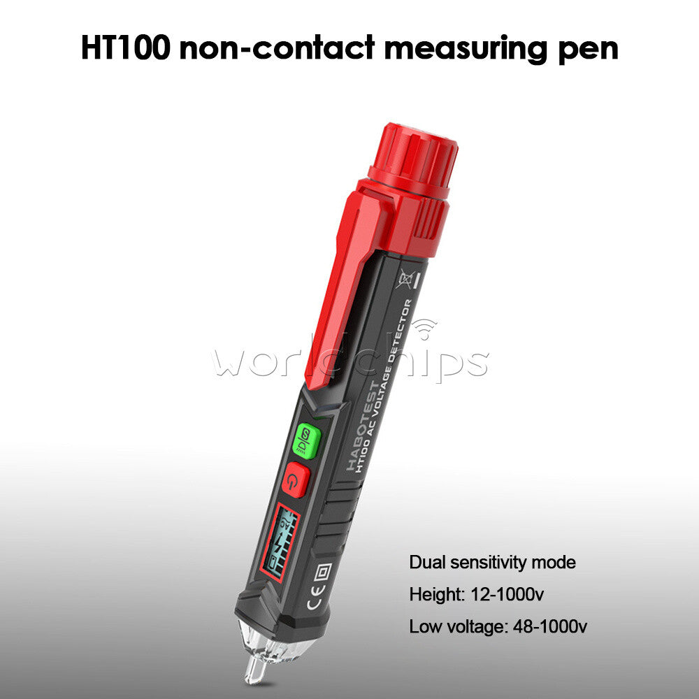AC Electricity Detecter Pen Voltage Tester Alarm Dual-Range Non-Contact HT100