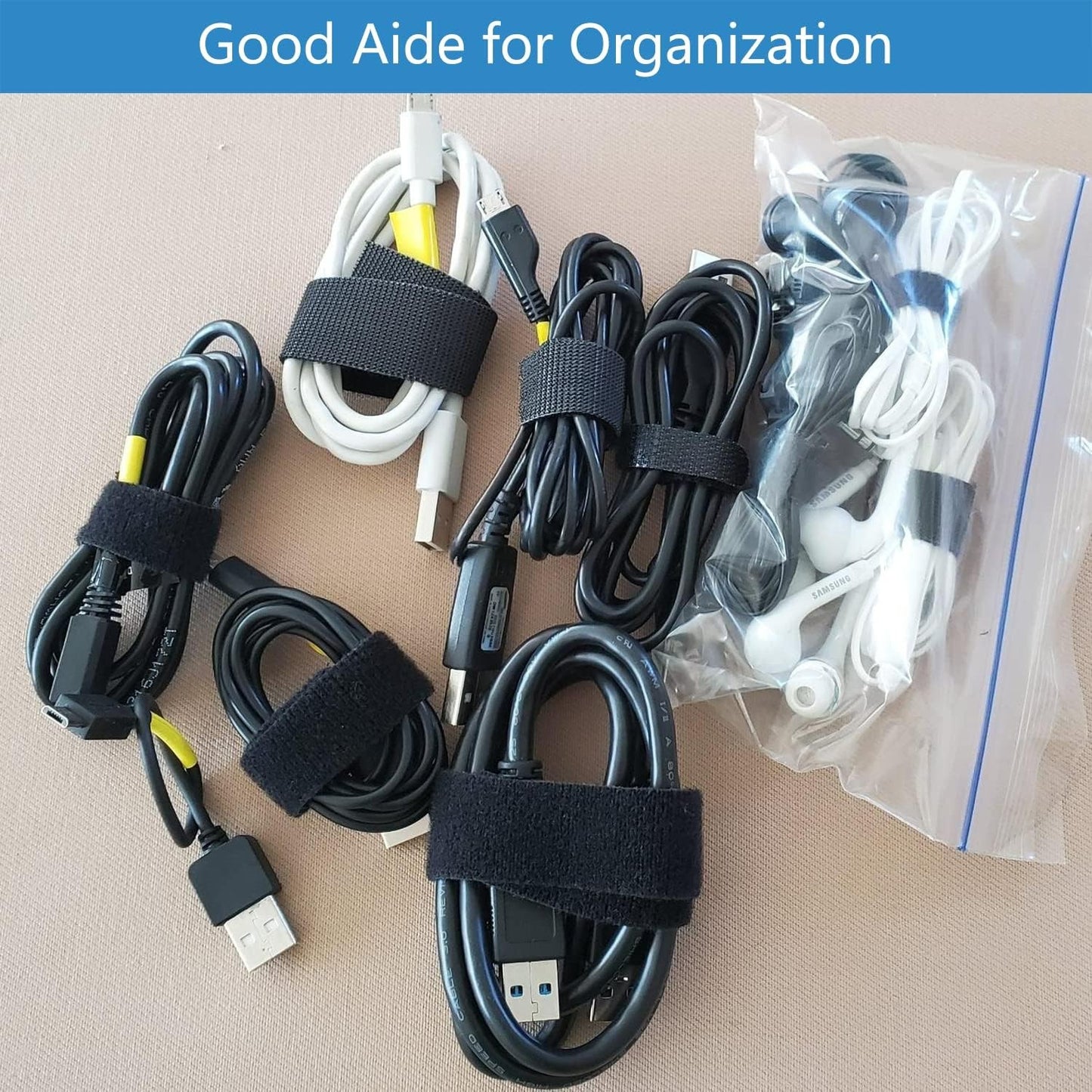 Hook and Loop Straps, 2" Wide x 8' Long, Cut to Length, Heavy Duty for Cables