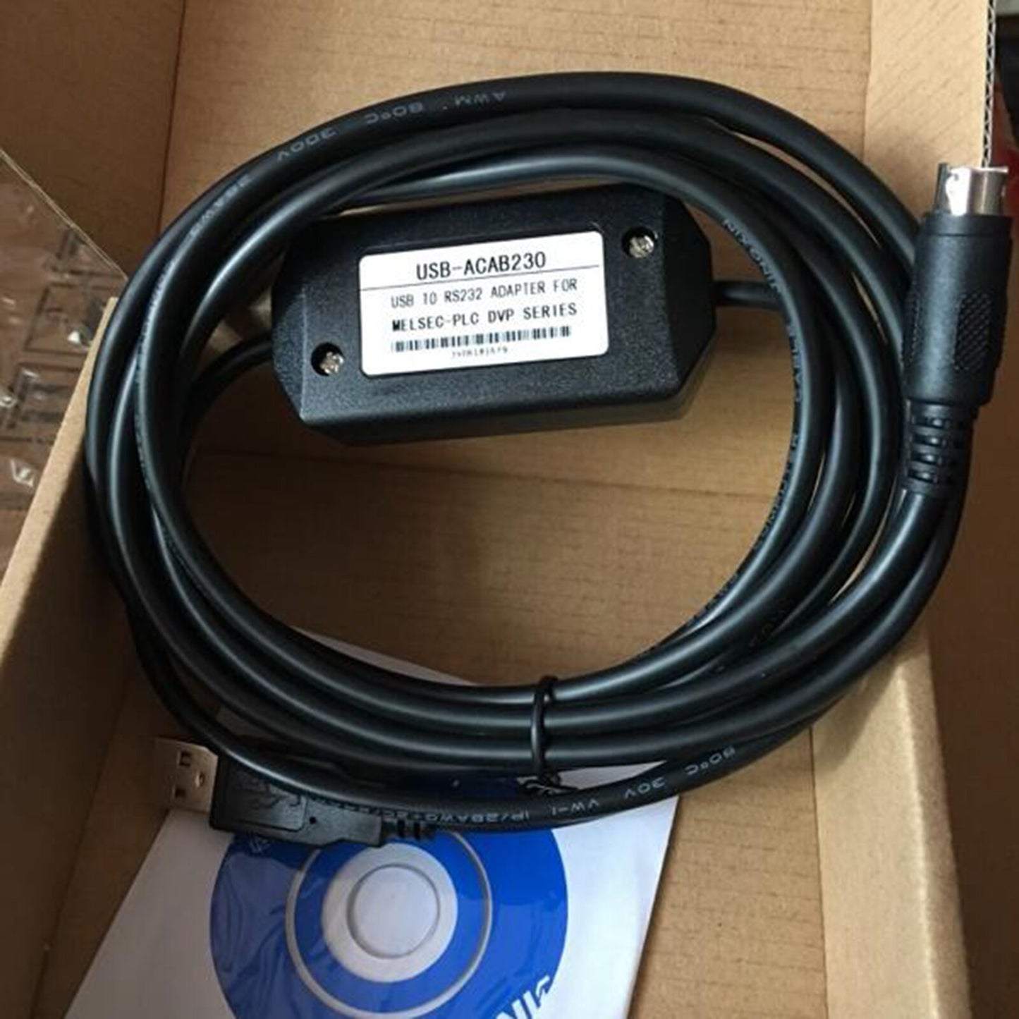 Delta PLC Yellow/Black Programming Cable USB-ACAB230 USB-DVP USBACAB230 #