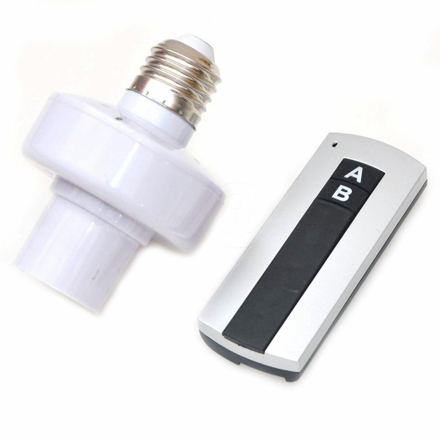 Wireless RF Remote Control E27 Screw Light Lamp Base 1 Controller With 2 Holder