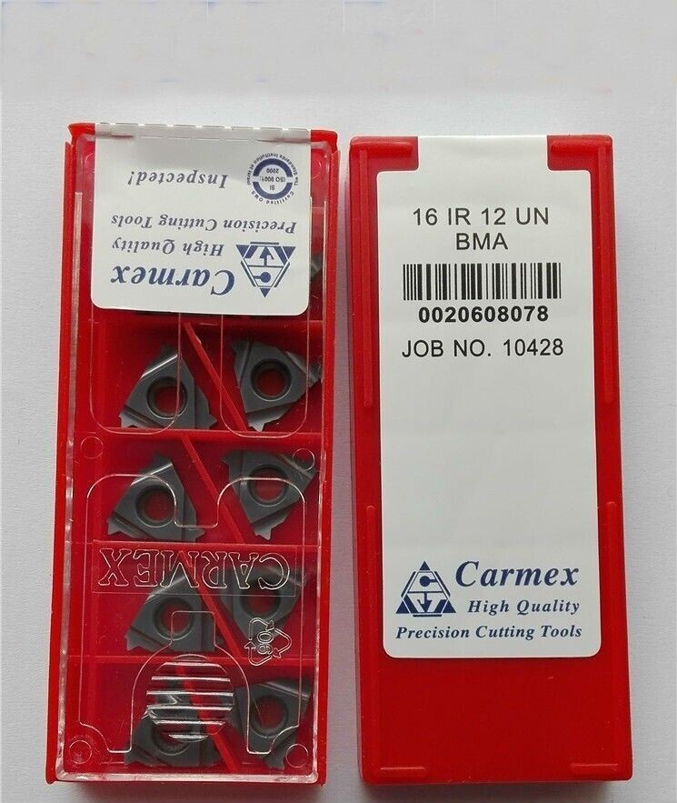 10Pcs Carmex 16IR 12UN BMA Internal thread turning blade Carbide Inserts