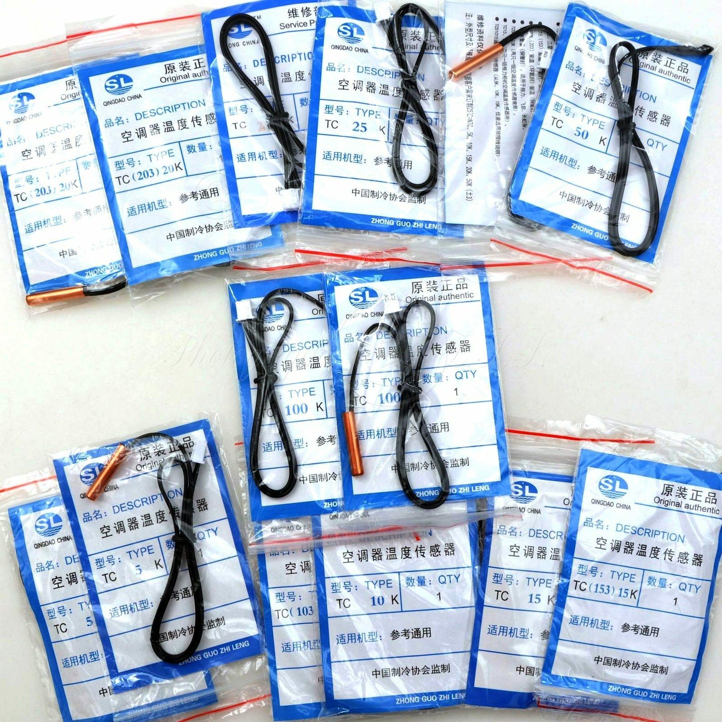 7in1 In&Out Air Conditioner Temperature Sensor Kit 5-100K For Gree Daikin Haier