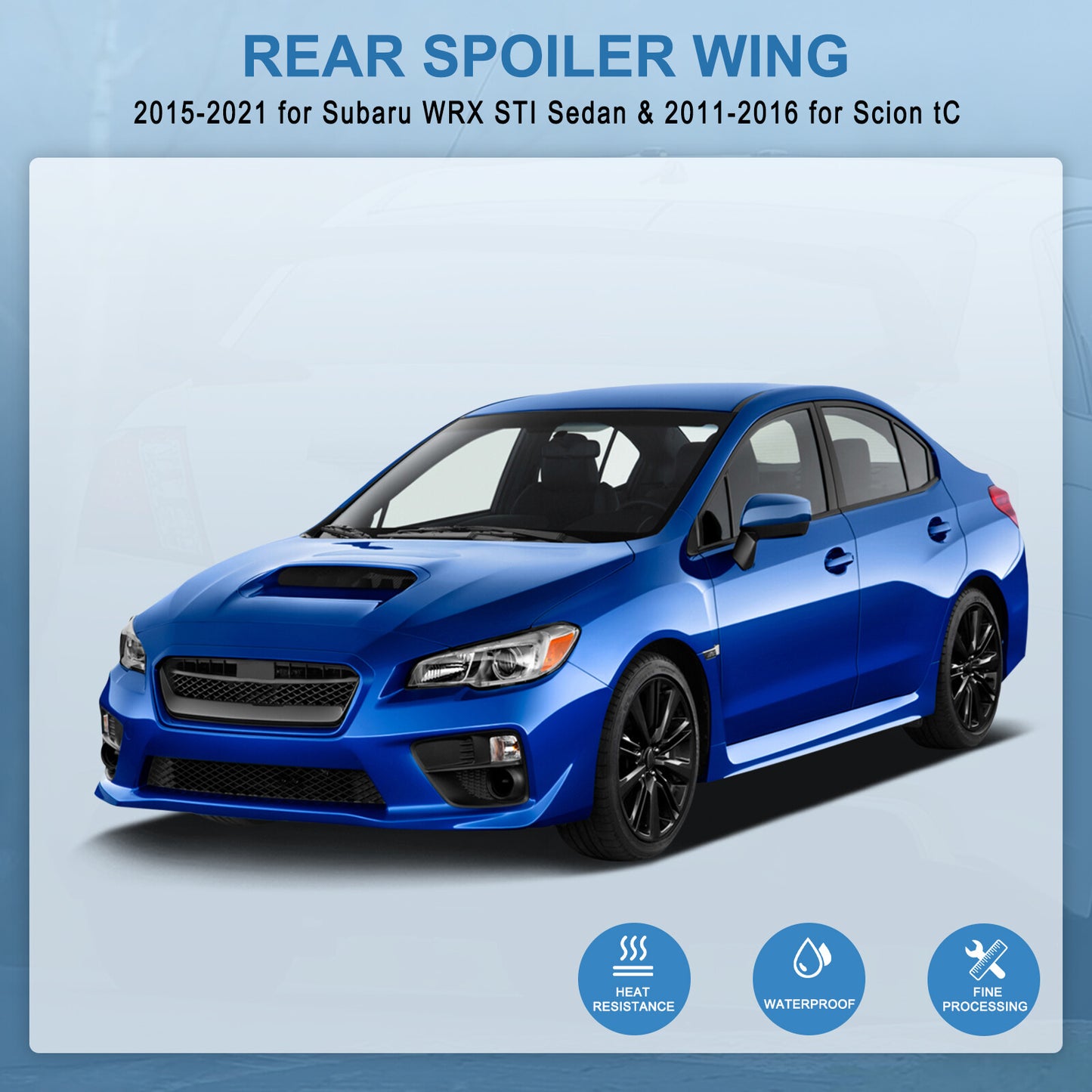 For 15-21 Subaru WRX STI Rear Trunk Lip Painted Black Spoiler Wing