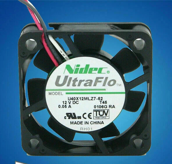 1x NIDEC 12V 0.05A U40X12MLZ7-52 4010 4CM 3-pin ultra-thin silent fan