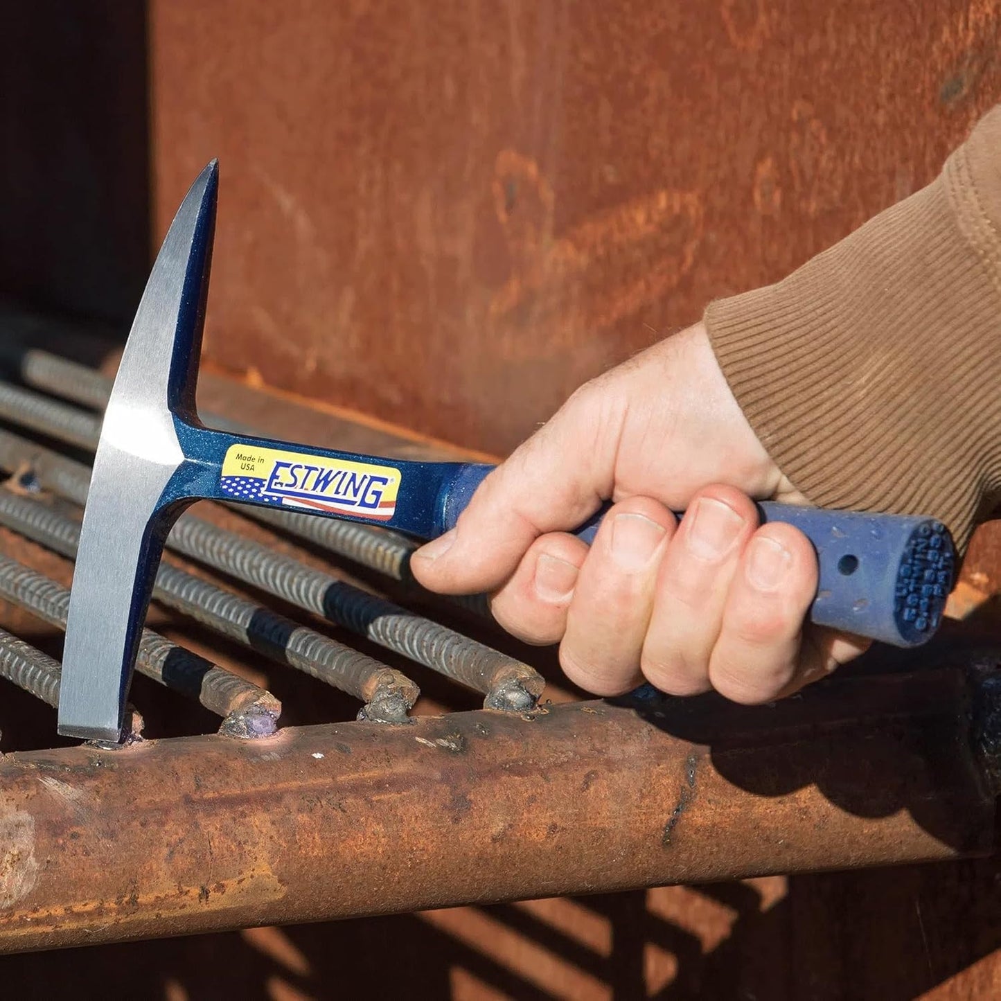 Welding/Chipping Hammer, 14 oz, Forged Steel, Shock Reduction Grip