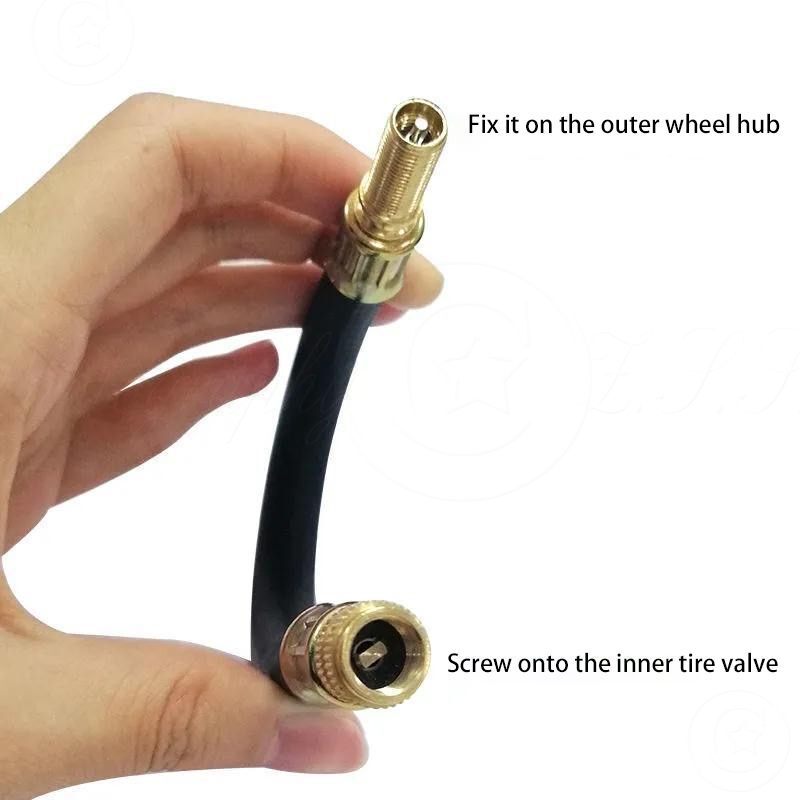 2x Double Tire Car Truck Inner Tube Valve Air Nozzle Inflation Extension Rod