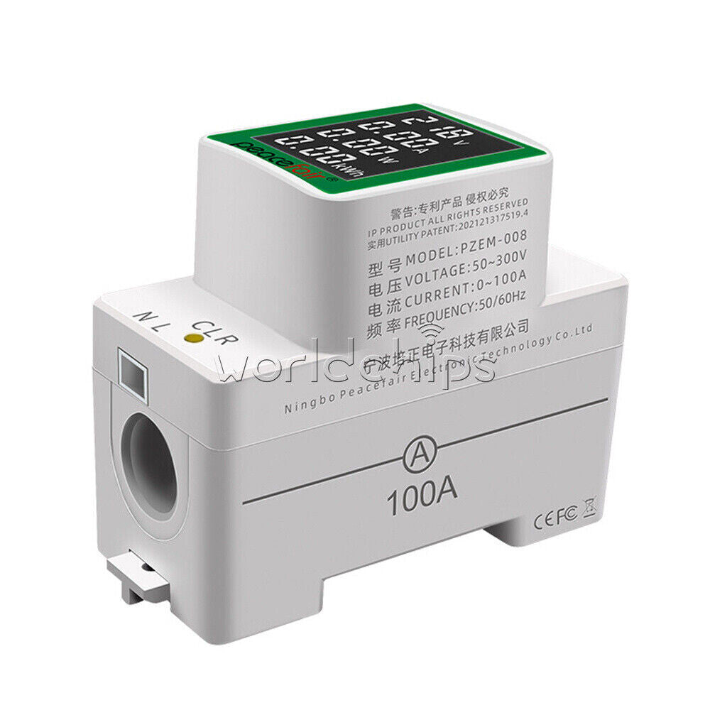 AC 50V-300V 100A Digital Power Energy Voltmeter Ammeter Watt Kwh Power Meter