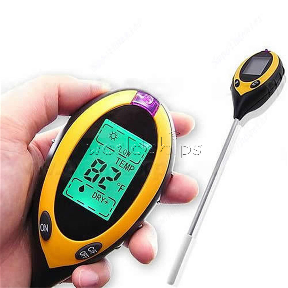 4 in 1 PH Soil Water Moisture Tester Temperature Sunlight Light Test Meter Plant