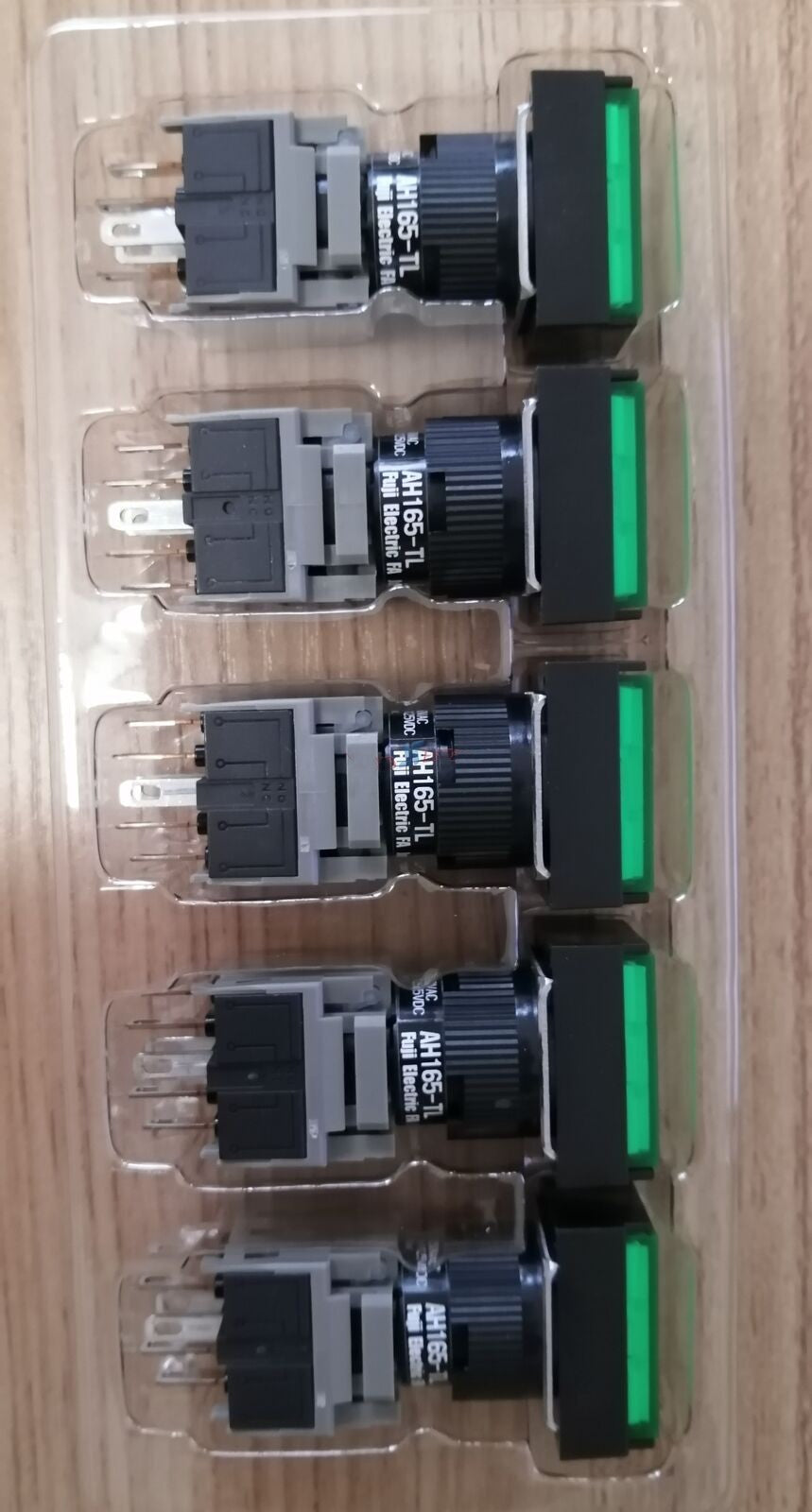 5pcs For Green Pushbutton Command Switch 24VDC LED For FUJI AH165-TLG11E3