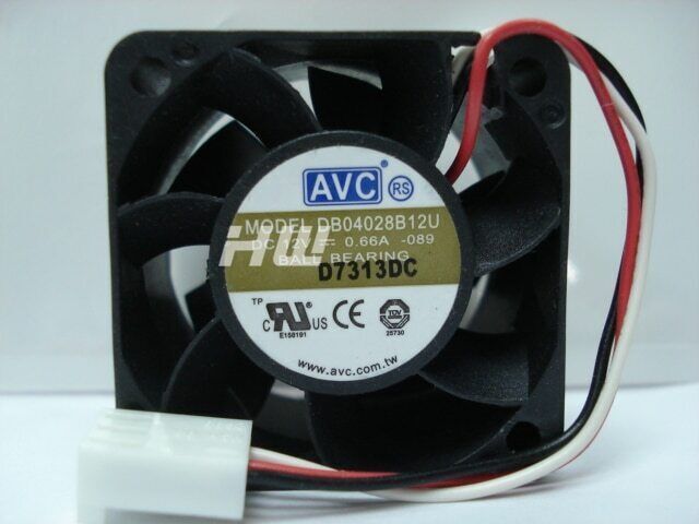 AVC 40x40x28mm BALL BEARING 12V 0.66A FAN DB04028B12U 4-WIRE 23.8CFM