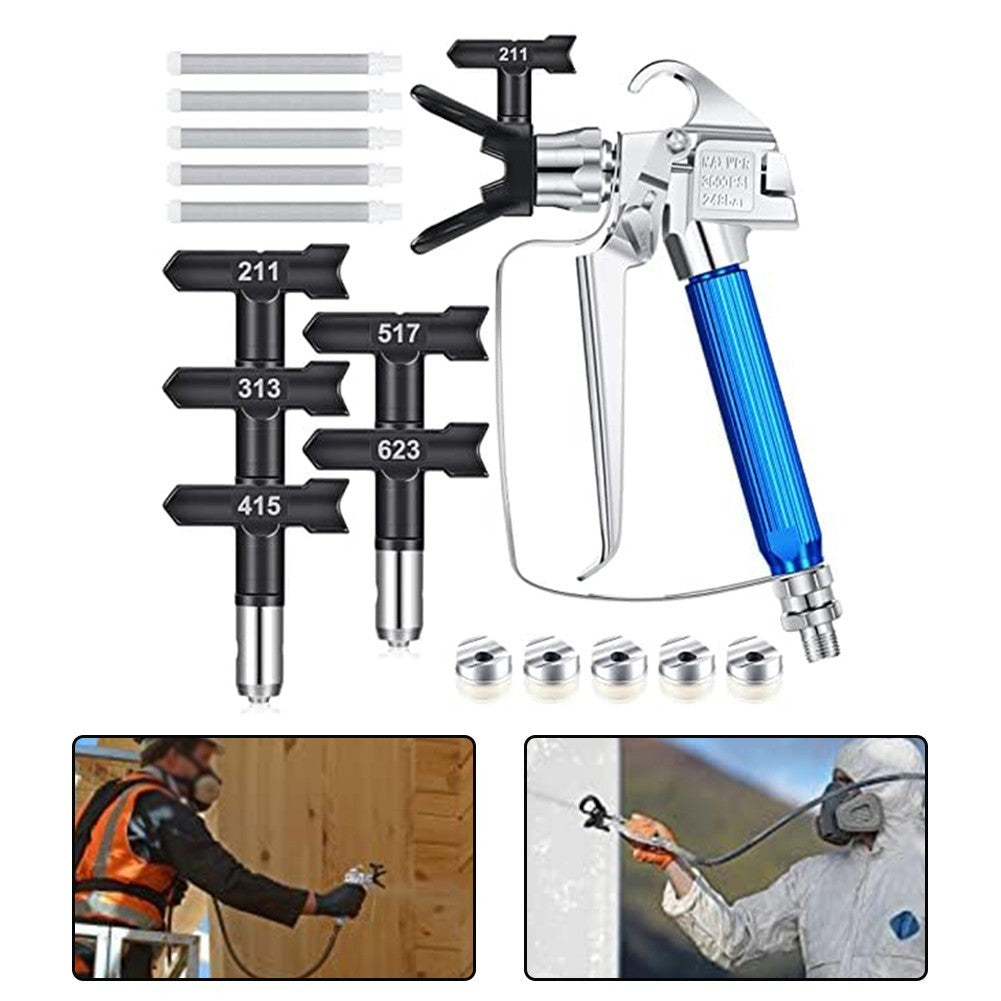 Complete Airless Paint Sprayer Kit 12 Pieces with Nozzle Tip Guards and Filters