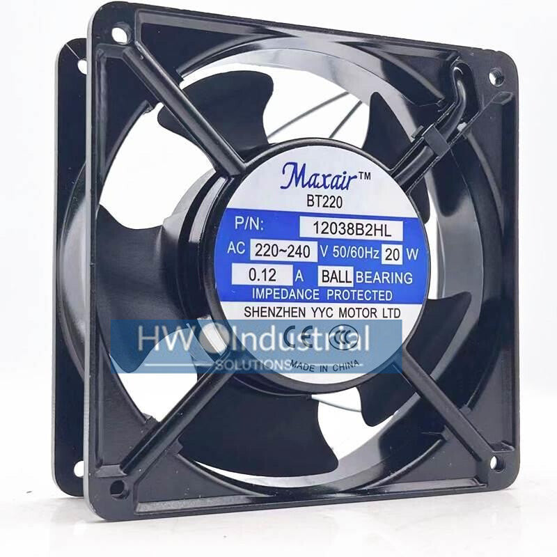 MAXAIR BT220 12038B2HL 220-240V 20W 0.12A 12CM Axial Flow Cooling Fan