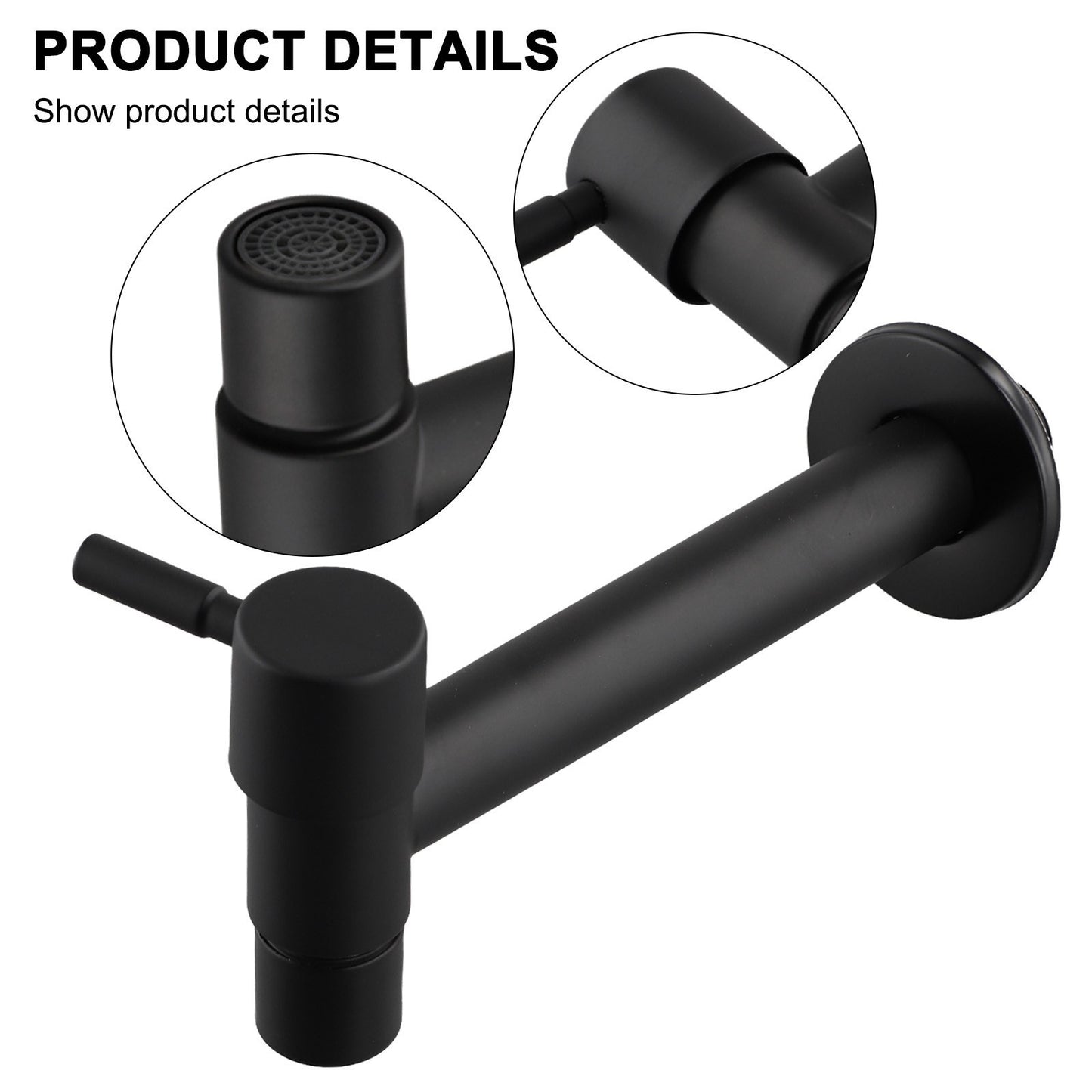 Outdoor Garden Faucet with Long Handle and Sturdy Stainless Steel Construction
