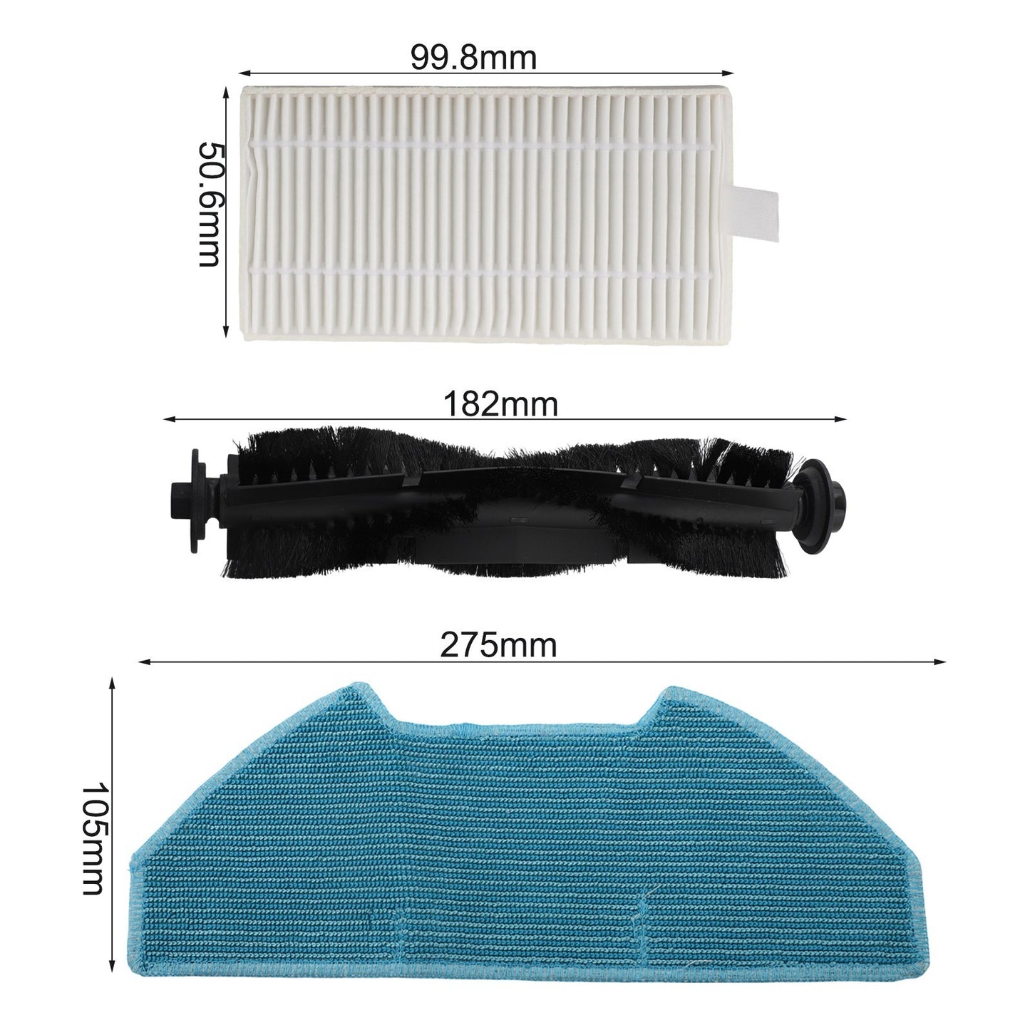Complete Brush and Filter Kit for bObsweep For Dustin with Effective Mop Cloths
