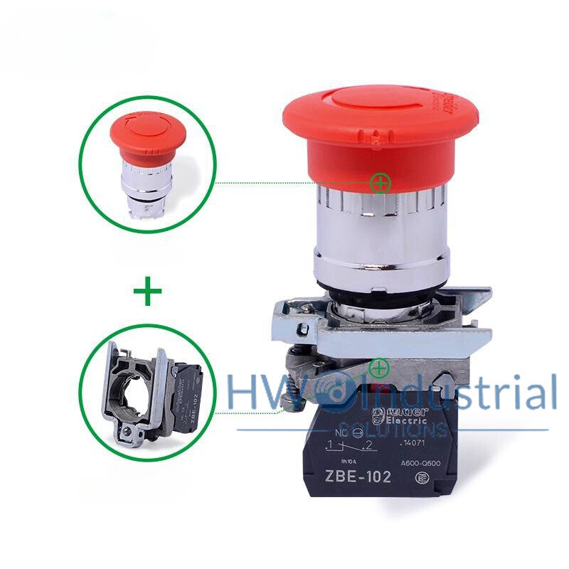 1PC Emergency Stop Button Switch 22mm XB4-BS8442 XB4BS8442 Rotary Reset 1NC