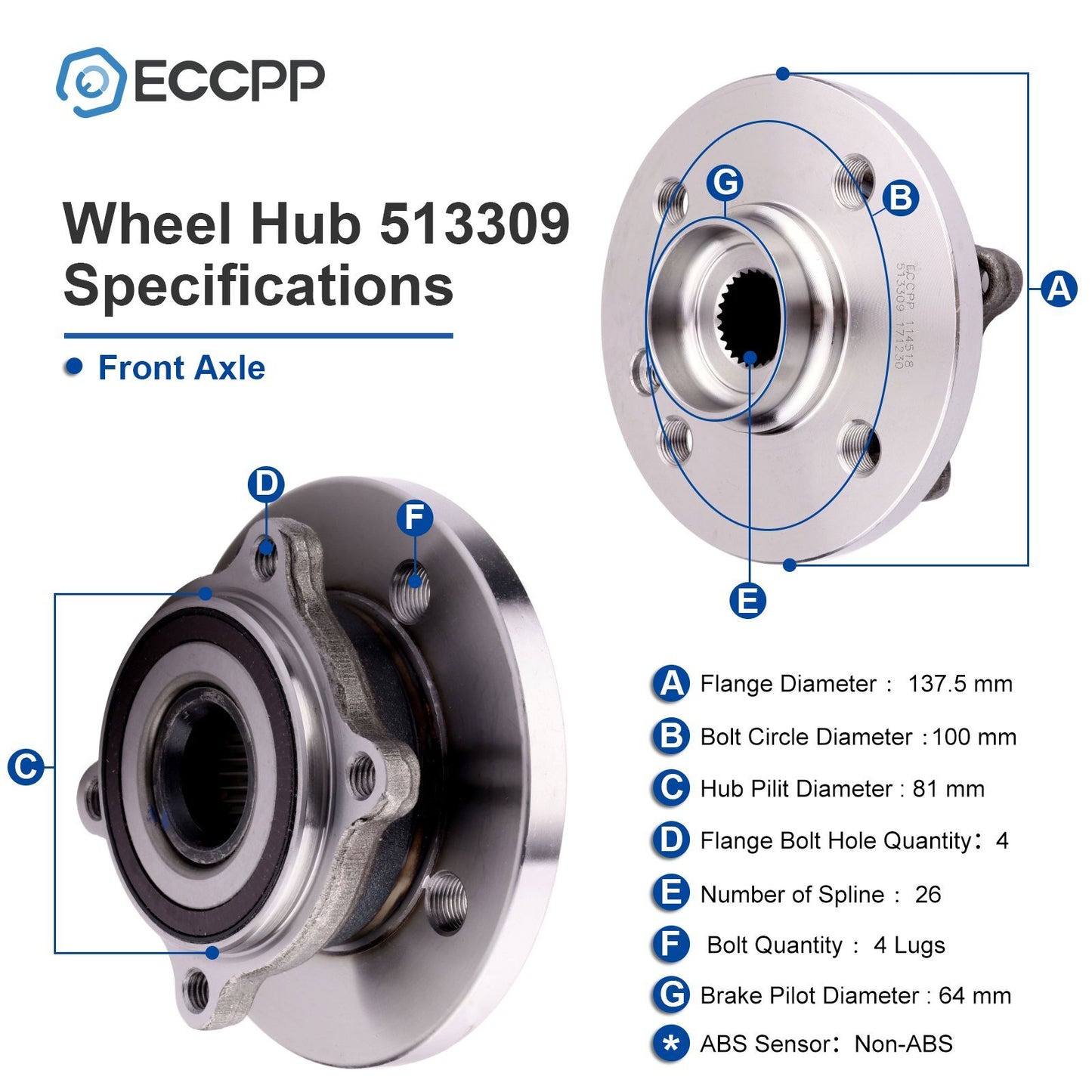 4X Wheel Hub Bearings Front Rear FWD For Mini Cooper 2007 2008 2009 2010-2015