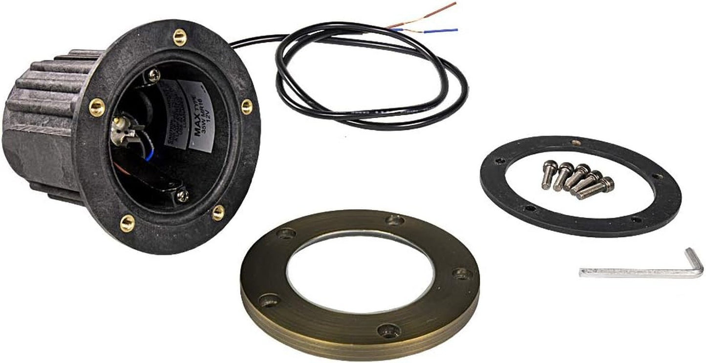 12V Brass In-Ground Well Light - 5W MR16 LED, Open Top, Low Voltage