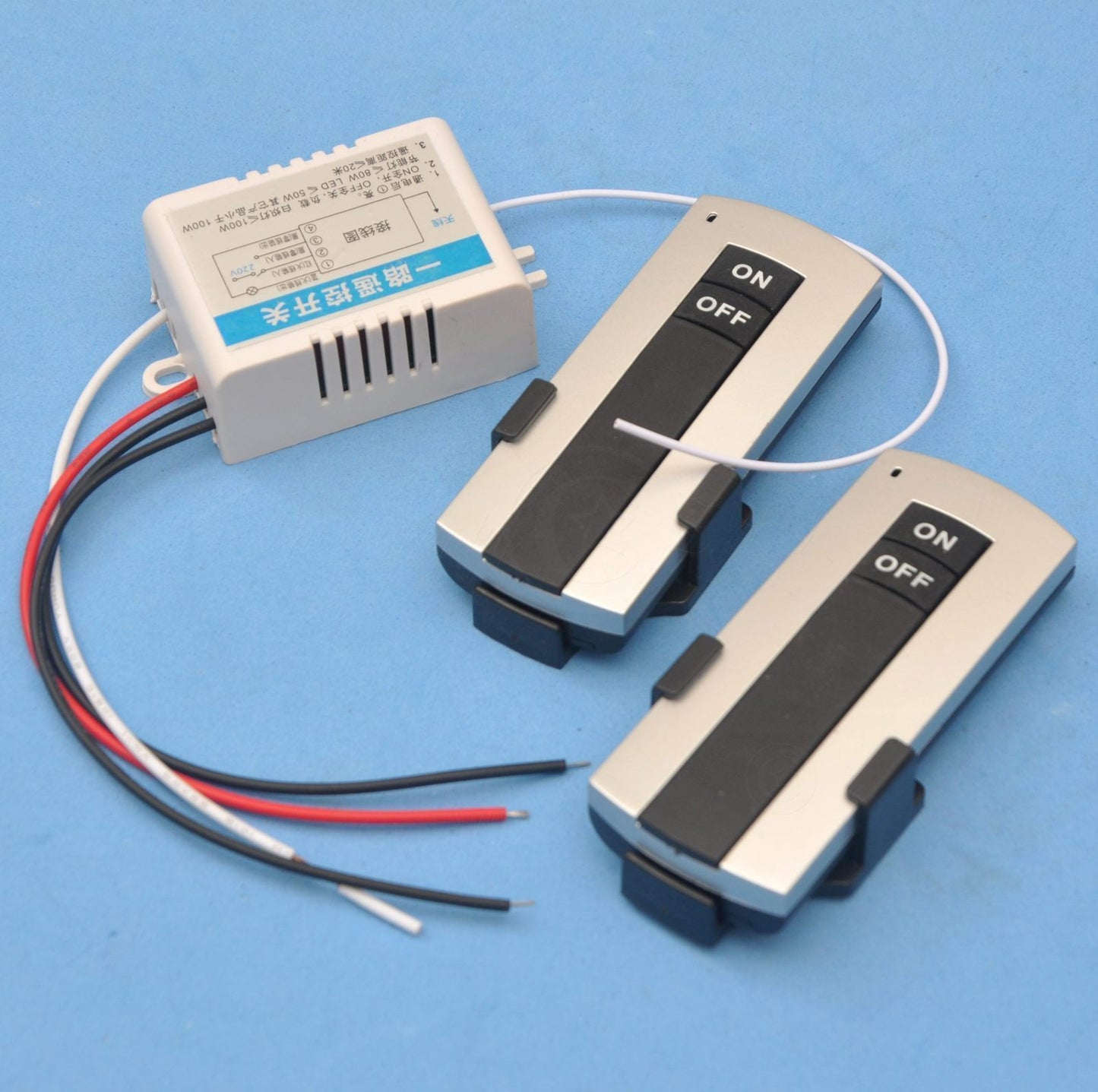 Wireless RF Remote Control Receiver +2 Switch For Lighting Electric Appliances