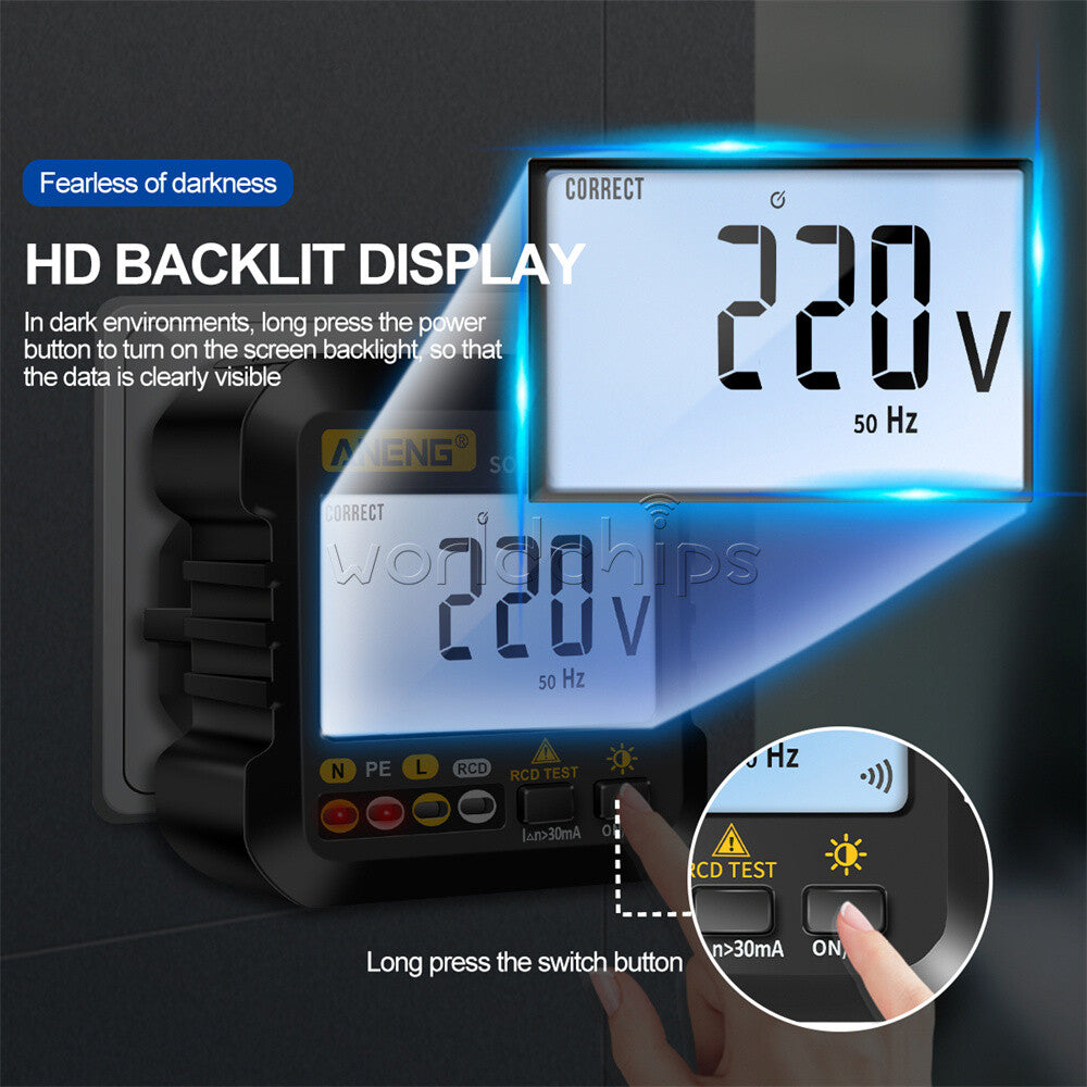 ANENG AC10 Socket Tester Voltage Test Zero Line Plug Polarity Phase Detector
