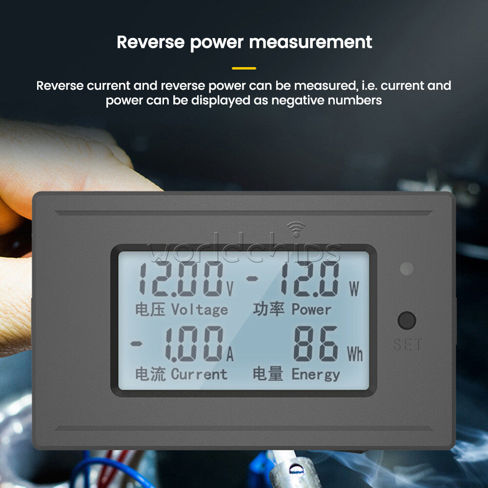 DC6-200V 20A 50A 100A Multi-functional Voltmeter Ammeter Digital LCD Power Meter