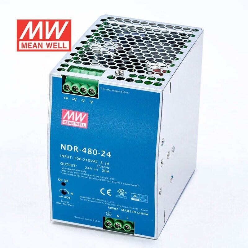 Mean Well NDR-480-24 Industrial DIN rail power supply ping