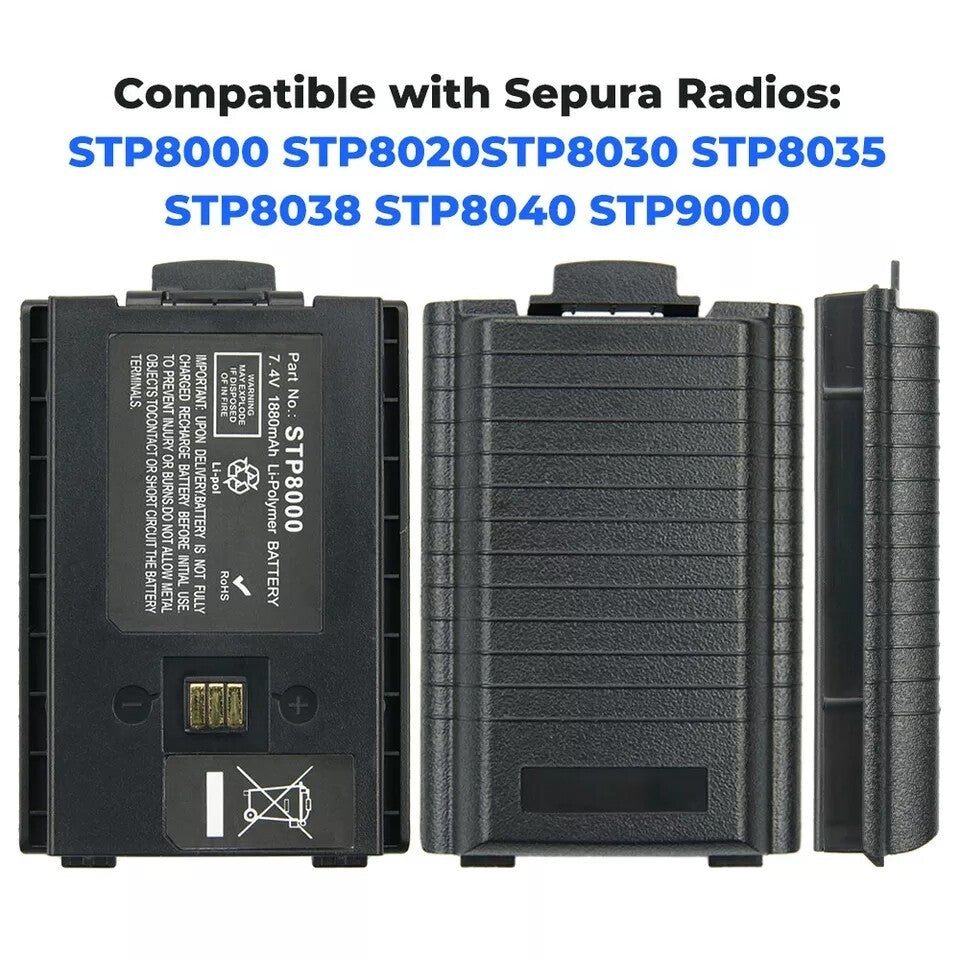 2pcs  7.4V 1880mAh Li-Ion Battery for Radio Sepura STP8000 STP8020 STP8030