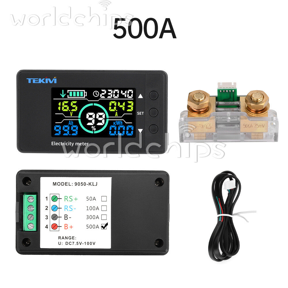 DC7.5~100 Battery Monitor Voltage Ammeter Bi-directional Detection Coulomb Meter