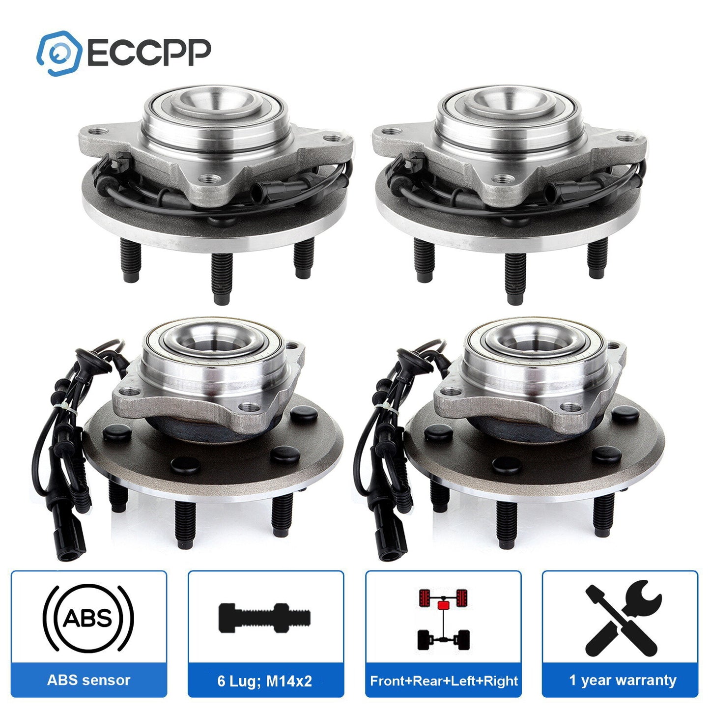 Full Set Wheel Hub Bearing 2WD For 2003-2006 Ford Expedition Lincoln Navigator