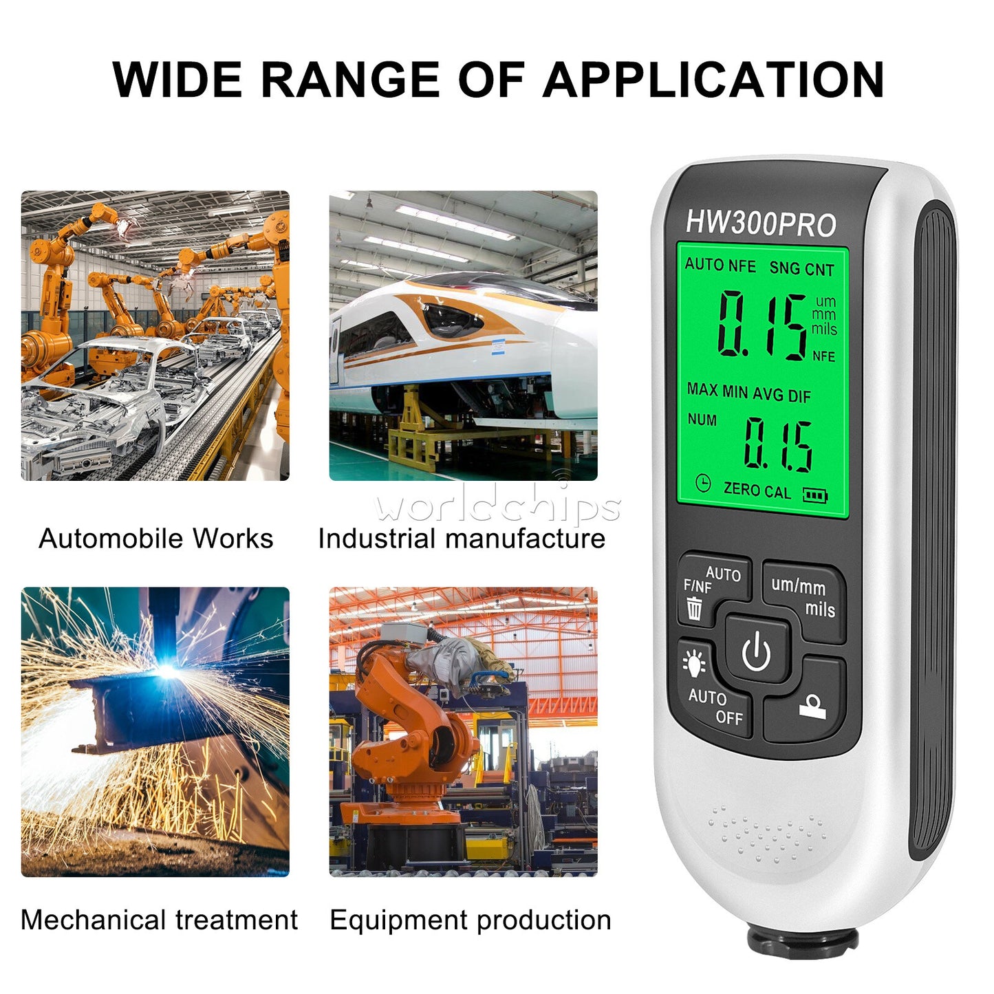 HW-300PRO Thickness Gauges For Non-Destructive Measurement Of Coatings & Paints