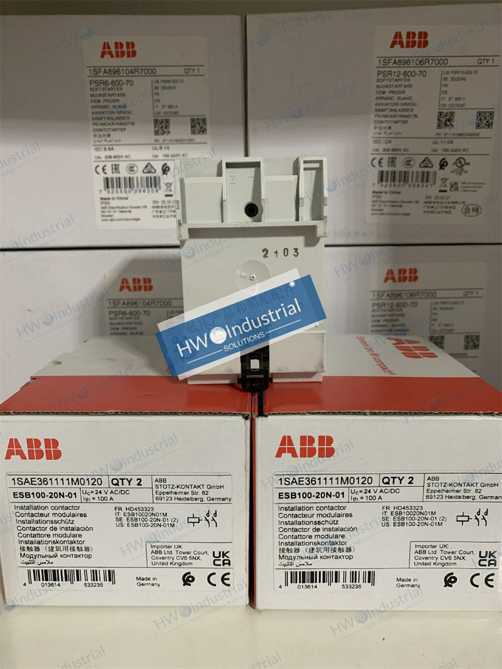 1/Piece ESB100-20N-01 ABB Building Contactor Coil Voltage 24VAC/DC