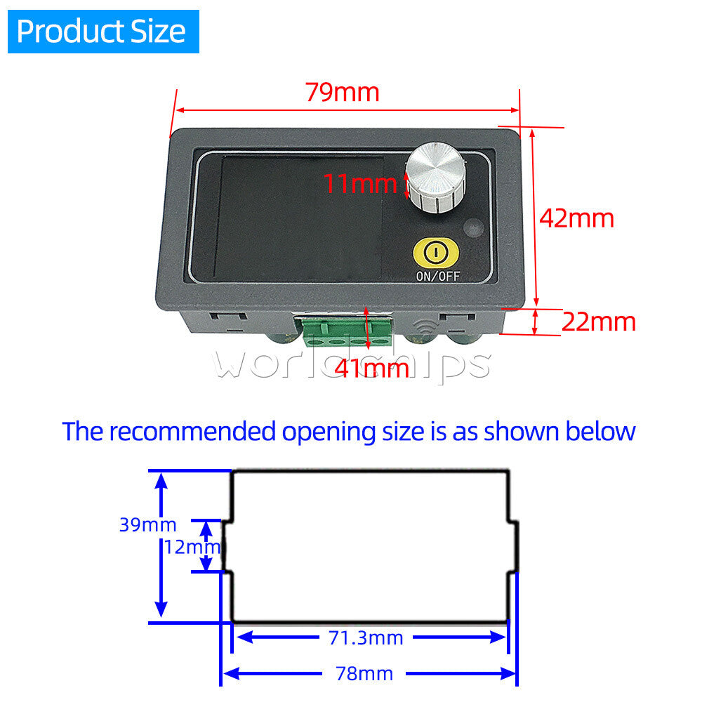 DC-DC Buck Converter CC CV 0-50V 400W 8A Adjustable Regulated Power Supply