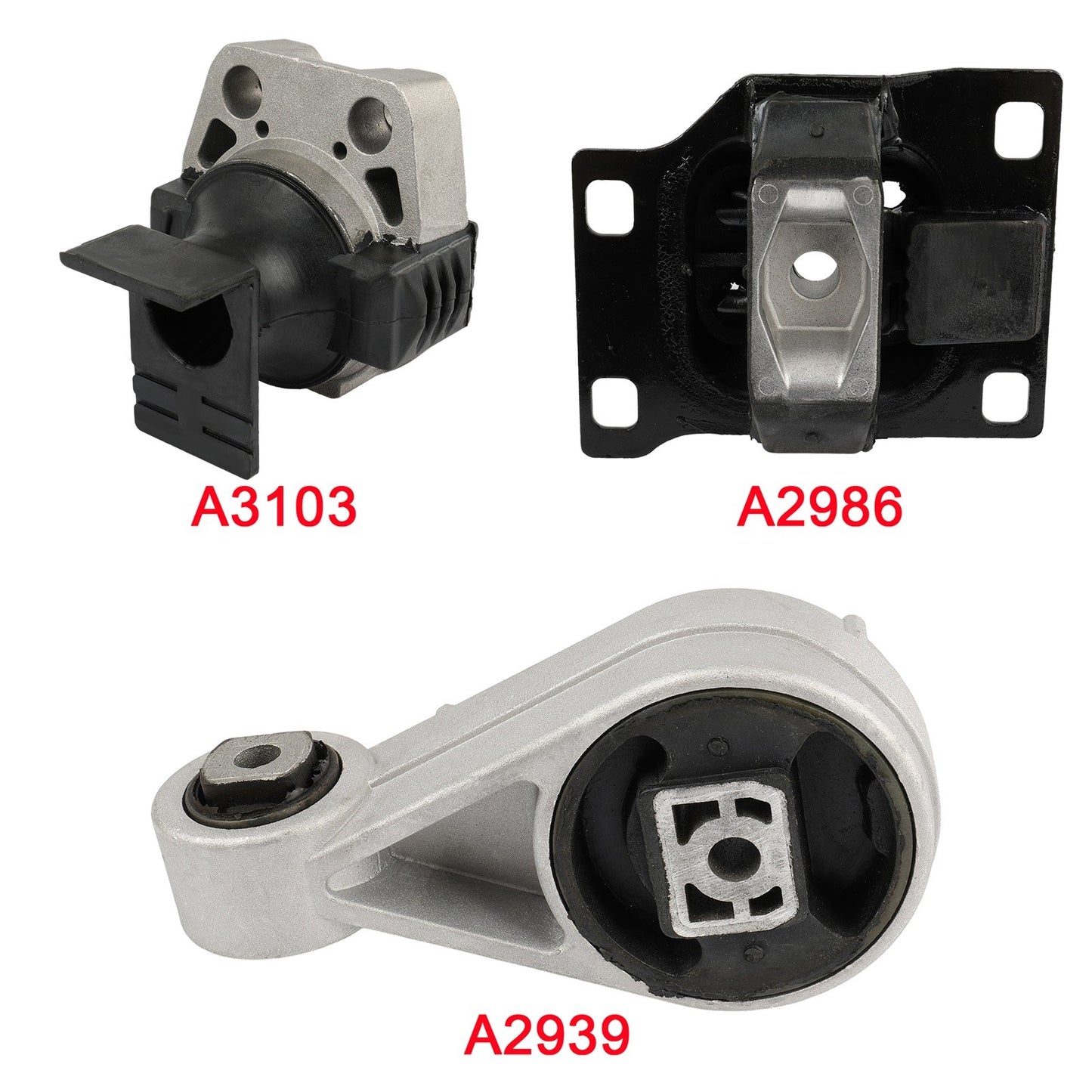 3PCS Engine Motor Mount Set For 2005 2006 2007 Ford Focus 2.0L A5312 A2939 A2986