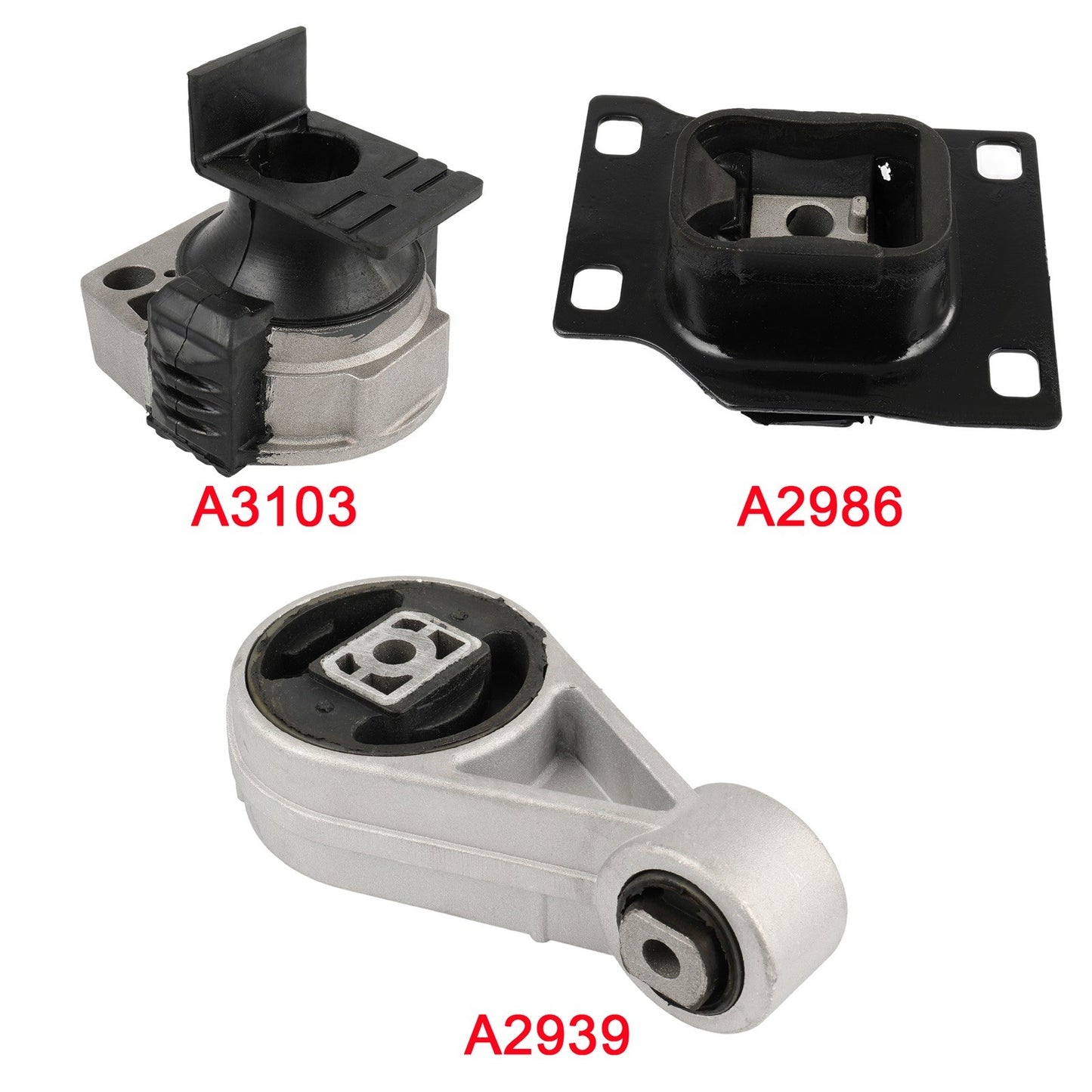 3PCS Engine Motor Mount Set For 2005 2006 2007 Ford Focus 2.0L A5312 A2939 A2986